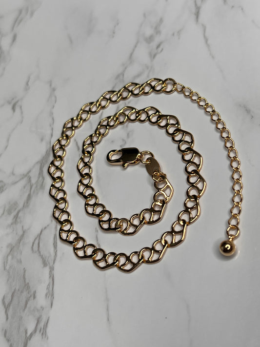 Pretzel Heart Link Anklet