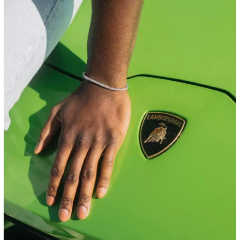 Full Diamond Female Fashion Hip Hop Diamond Silver Bracelet In Europe And America