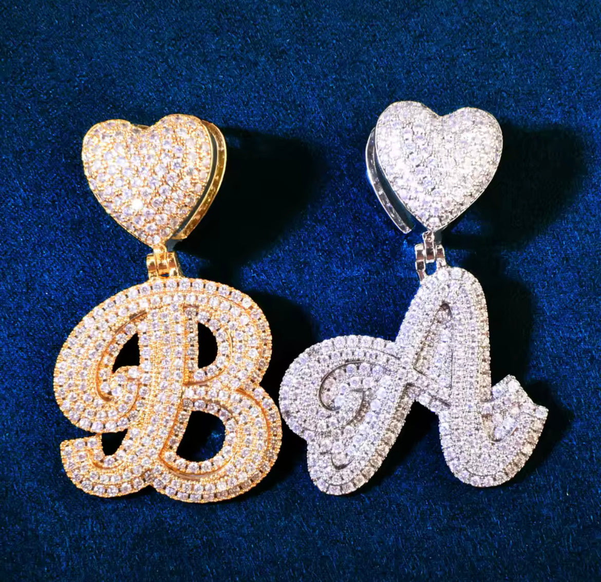 Heart Bail initial necklace