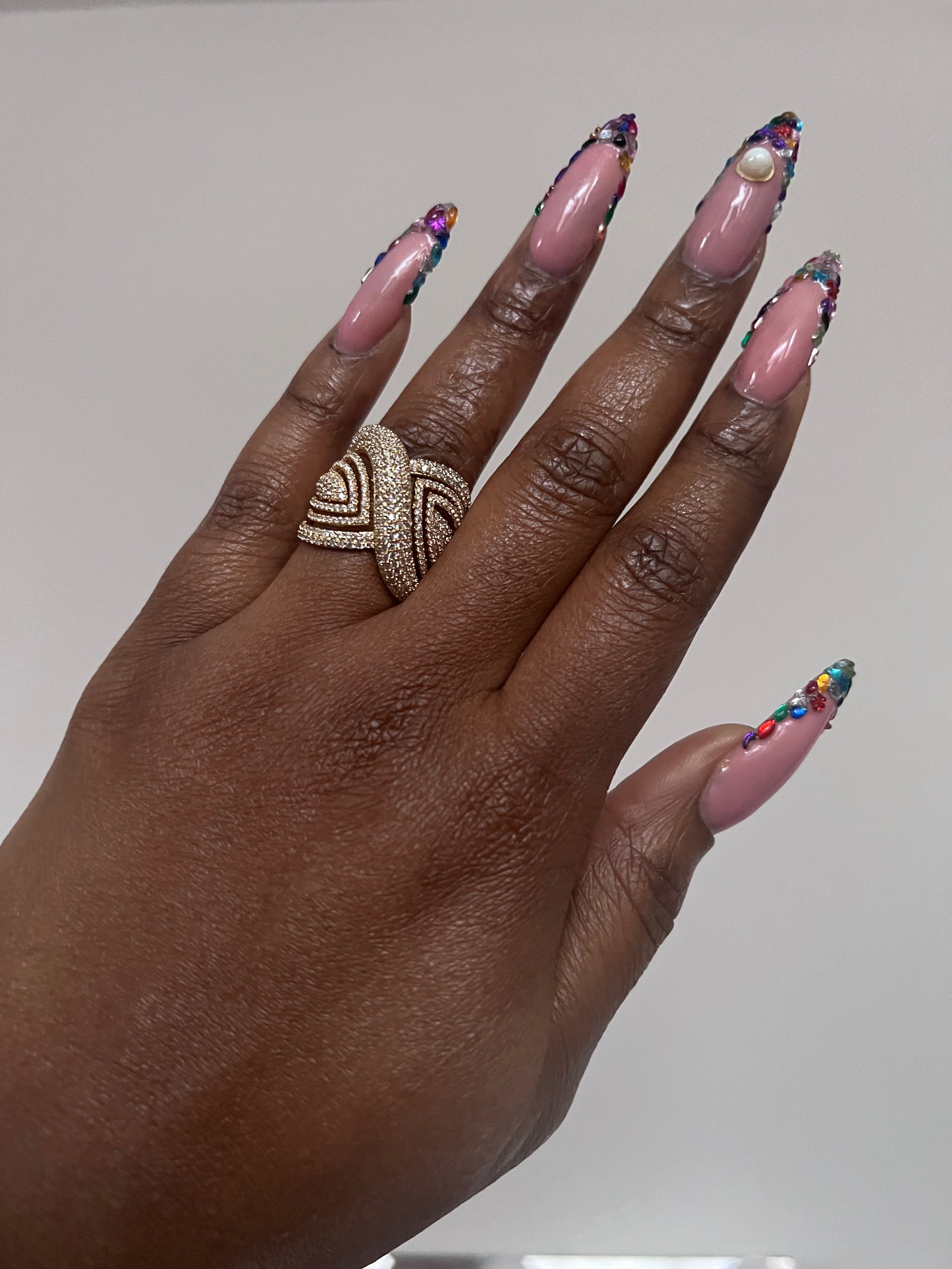 Womens Lux Pave Cocktail Ring