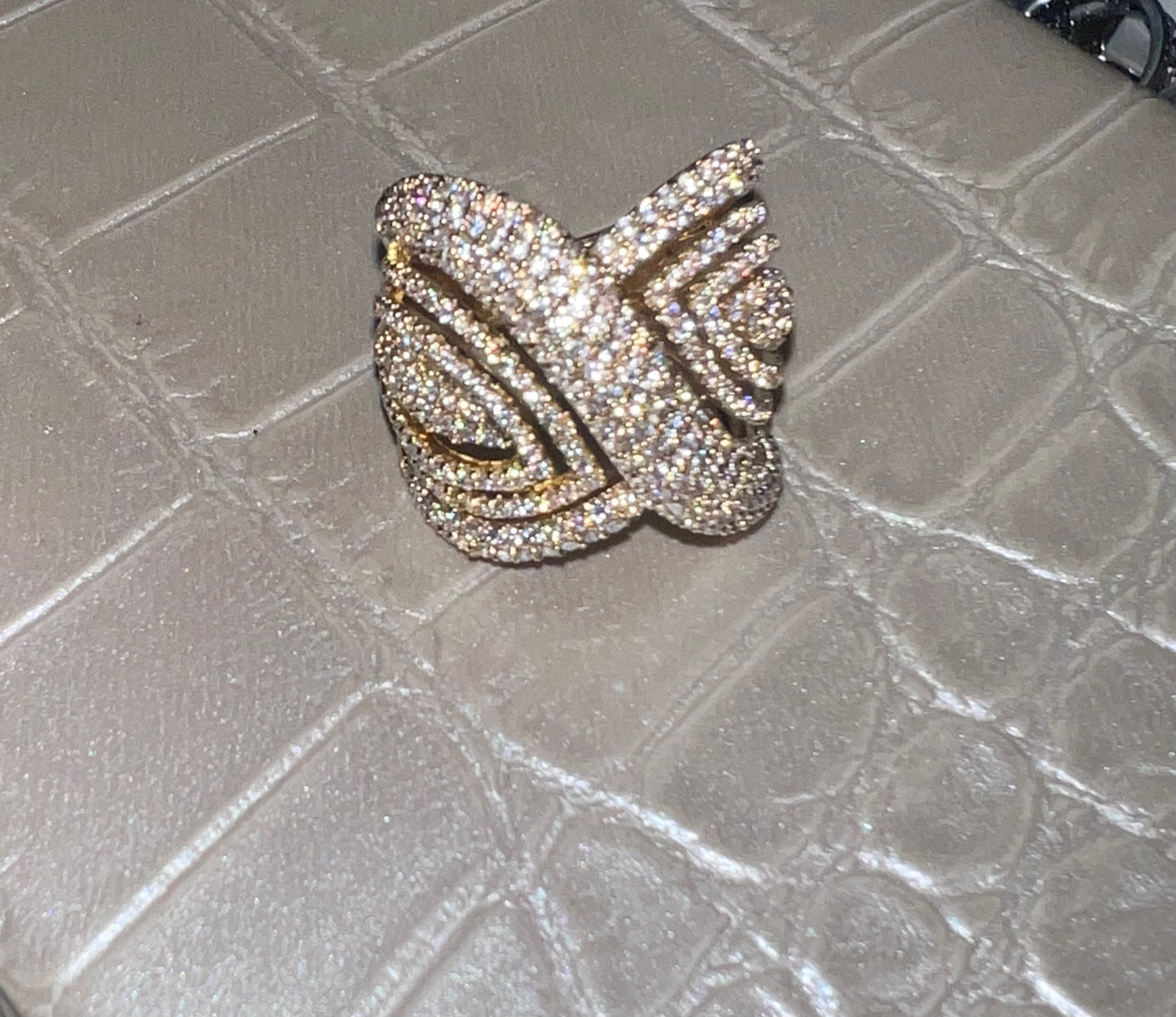 Womens Lux Pave Cocktail Ring