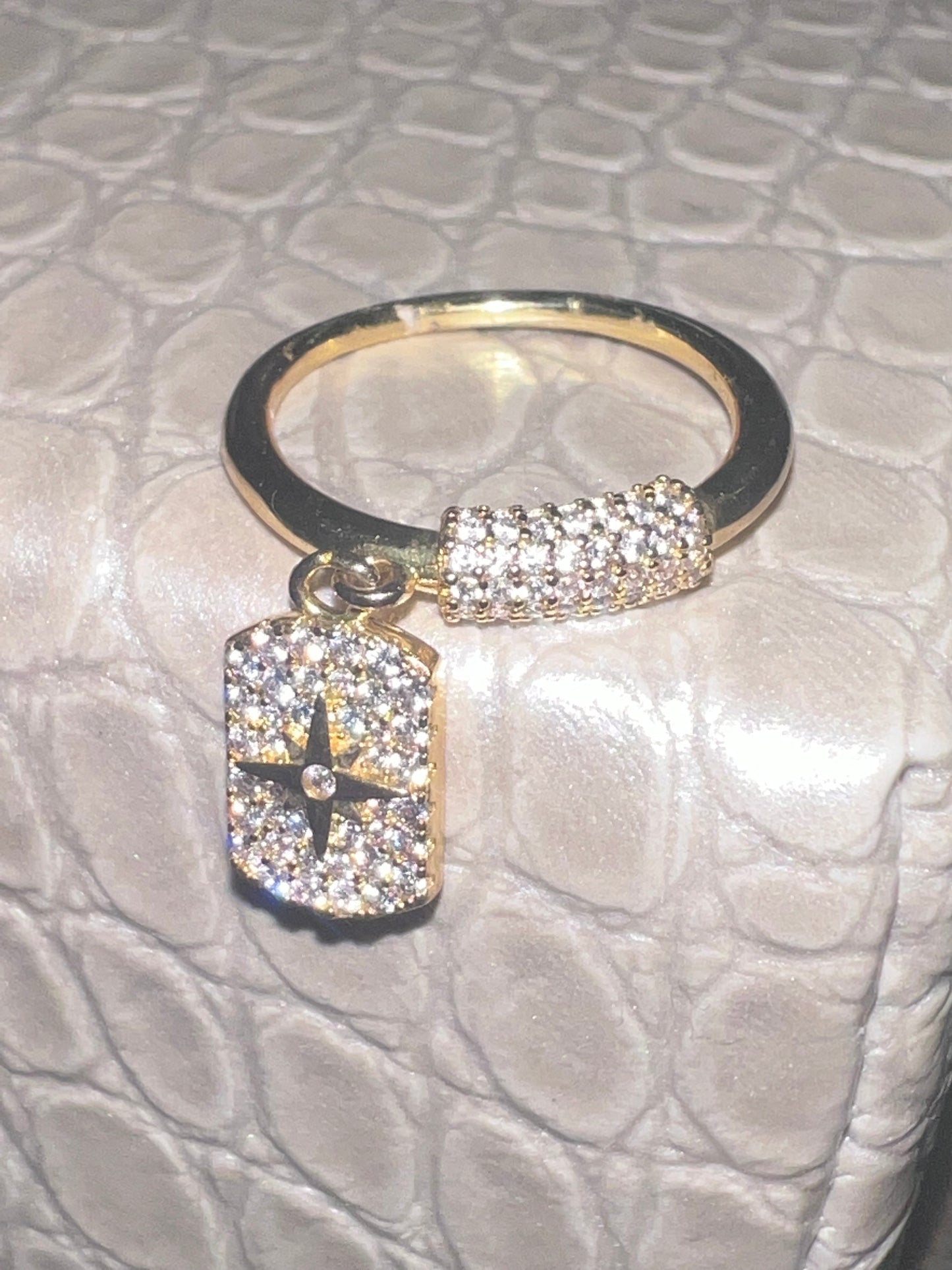Pave Star Charm Ring