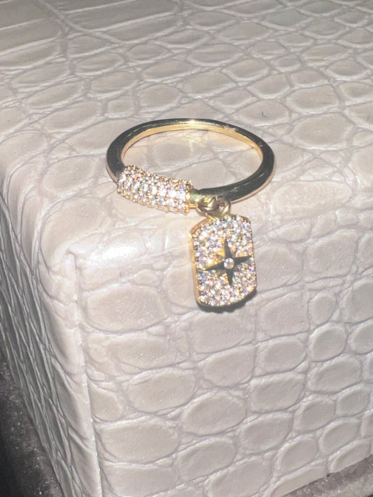 Pave Star Charm Ring