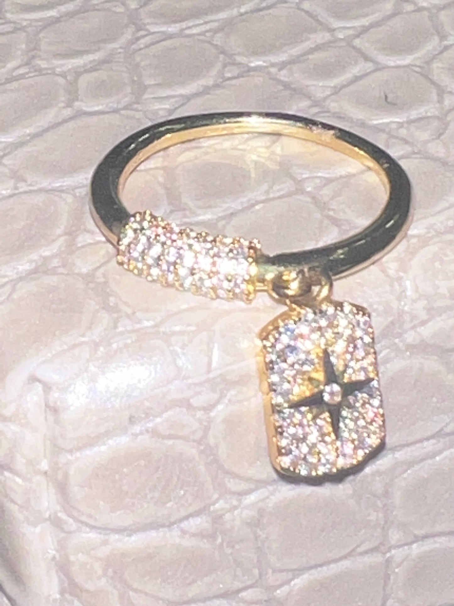 Pave Star Charm Ring