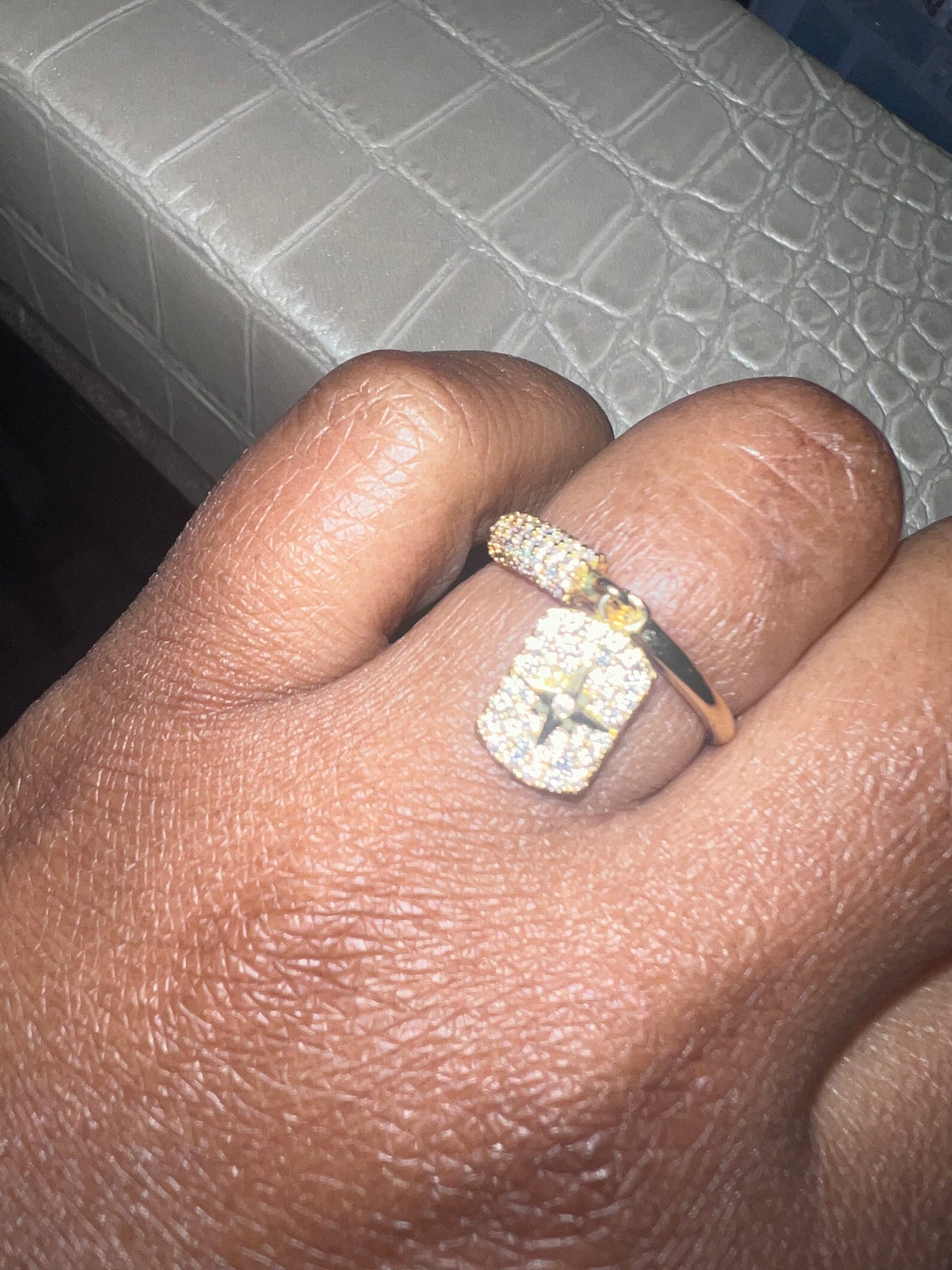 Pave Star Charm Ring