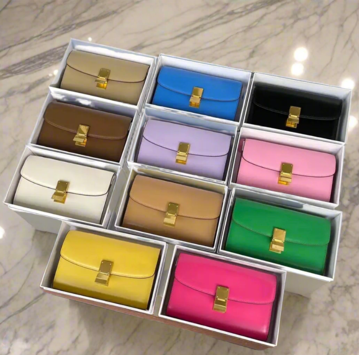 Genuine Leather Crossbody Flap Bag