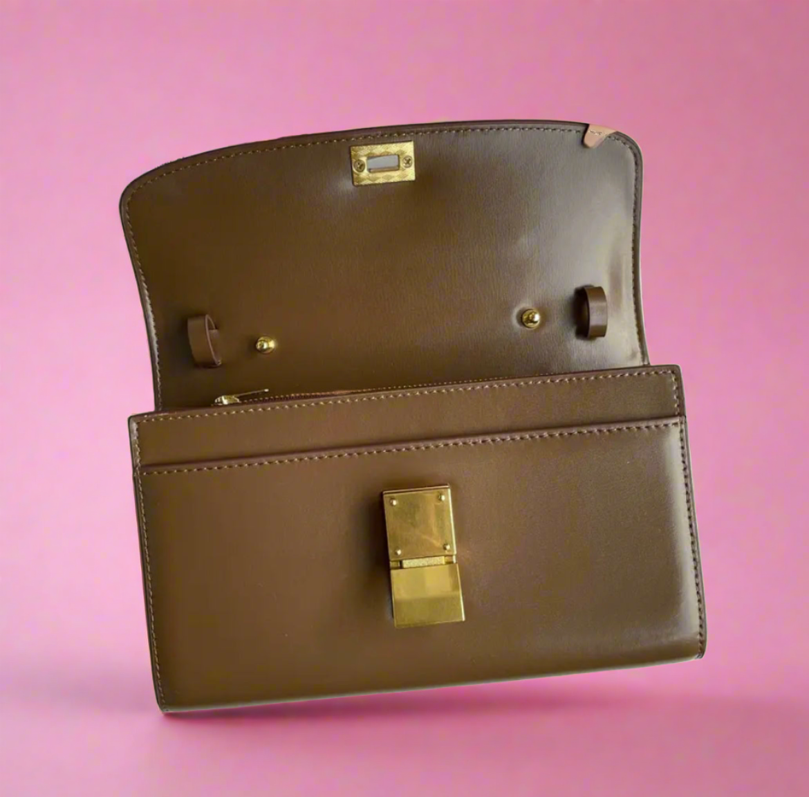 Genuine Leather Crossbody Flap Bag