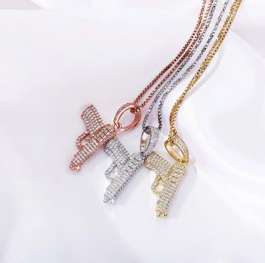 Sterling Silver Gun Necklace