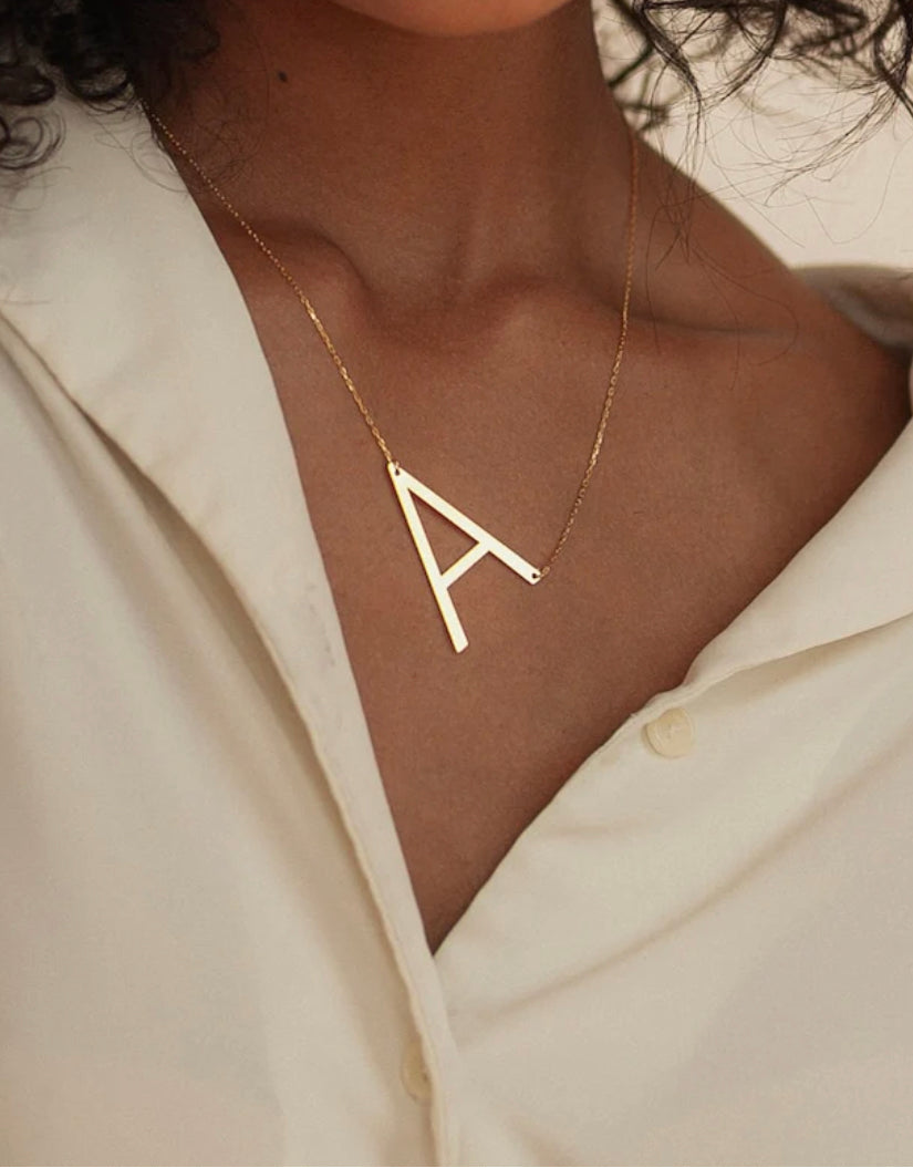 Tilted Letter Necklace