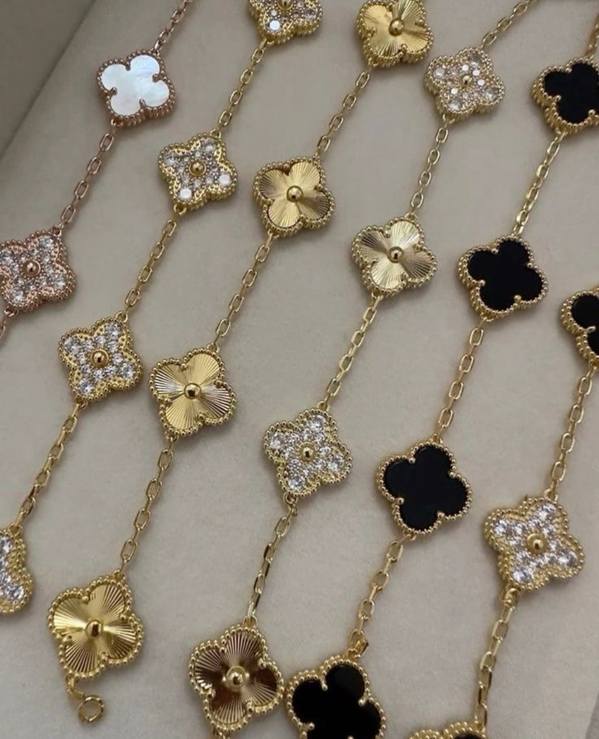 5 Clover Bracelet with Stones