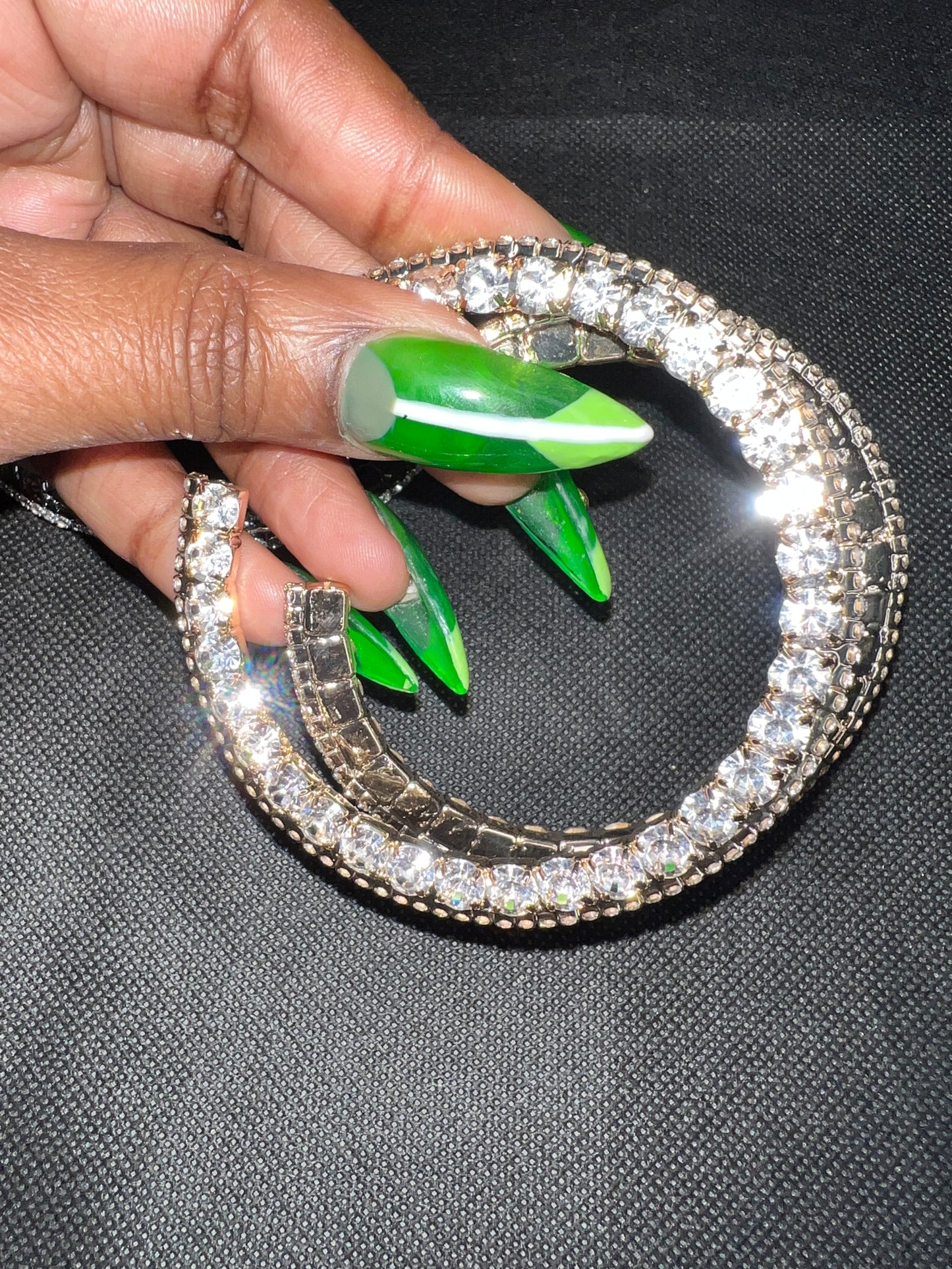 Jumbo Blinged Out Hoops