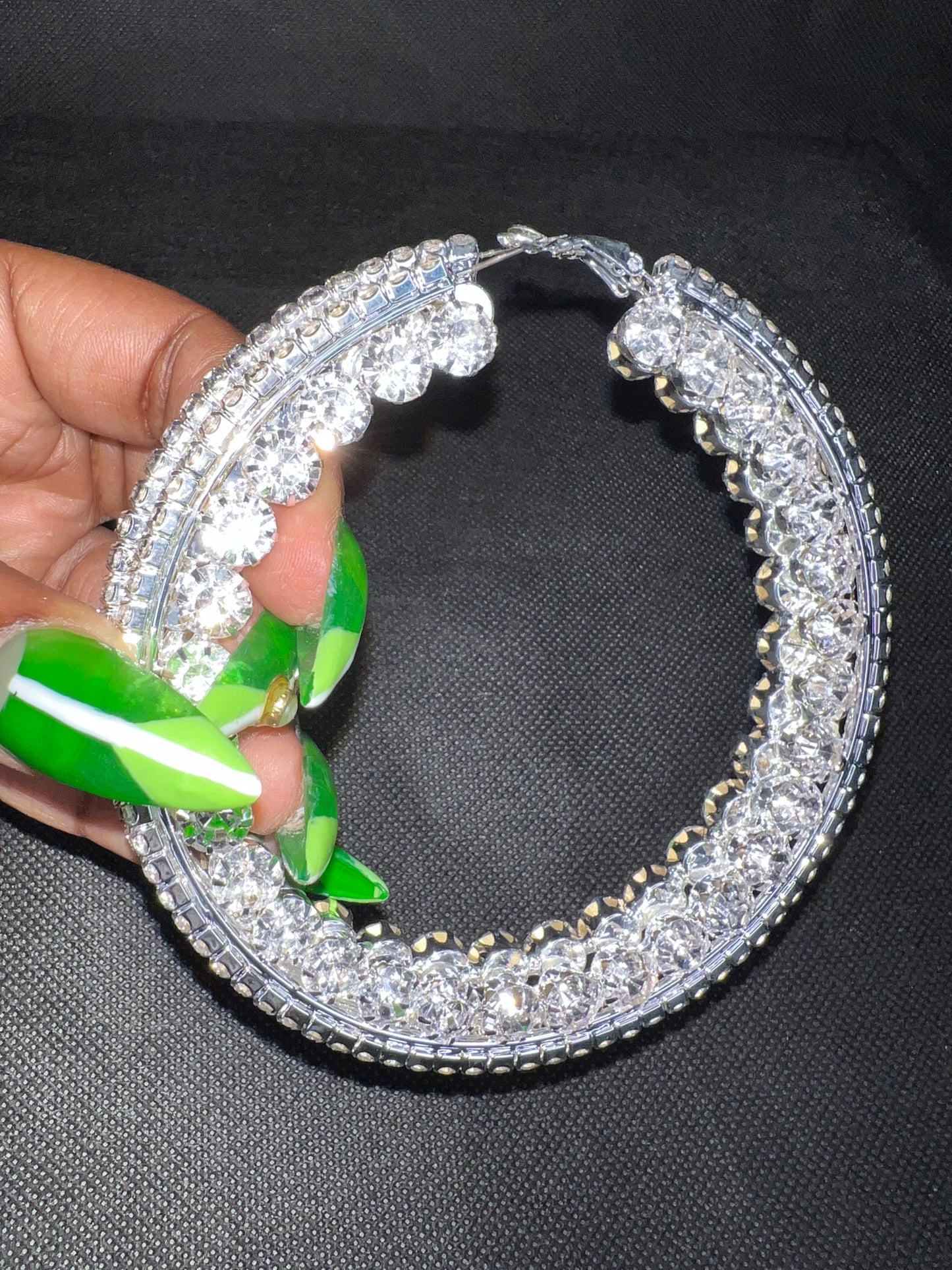 Jumbo Blinged Out Hoops
