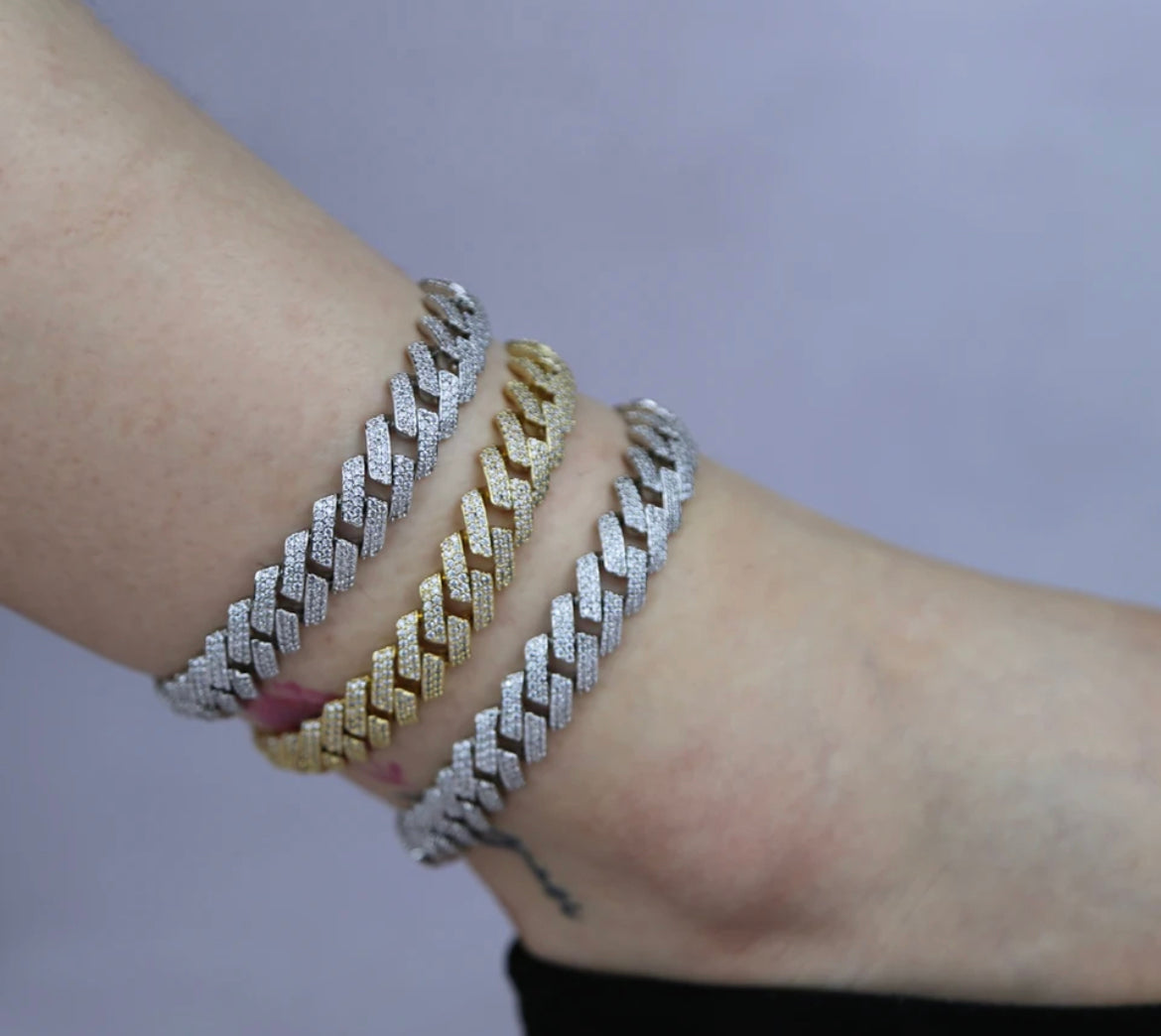 Chunky Metal  Pave Anklet