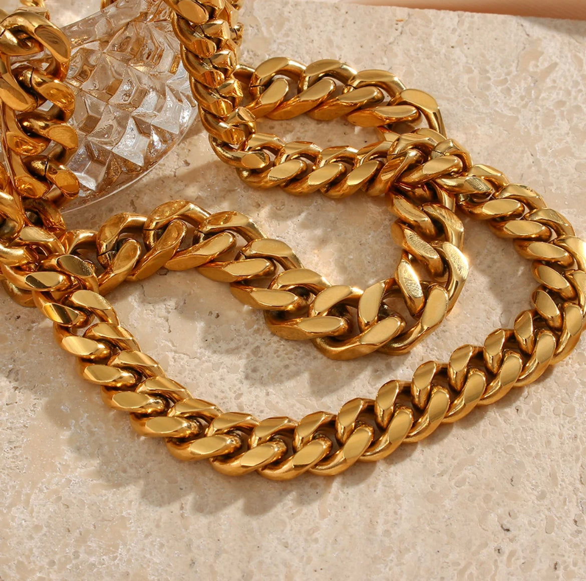 Stainless Steel Gold Plated Chunky Link Chain
