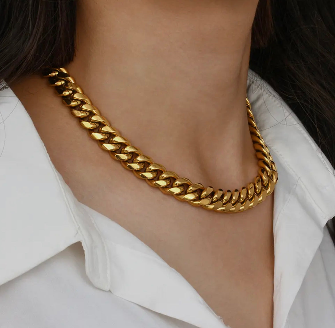 Stainless Steel Gold Plated Chunky Link Chain