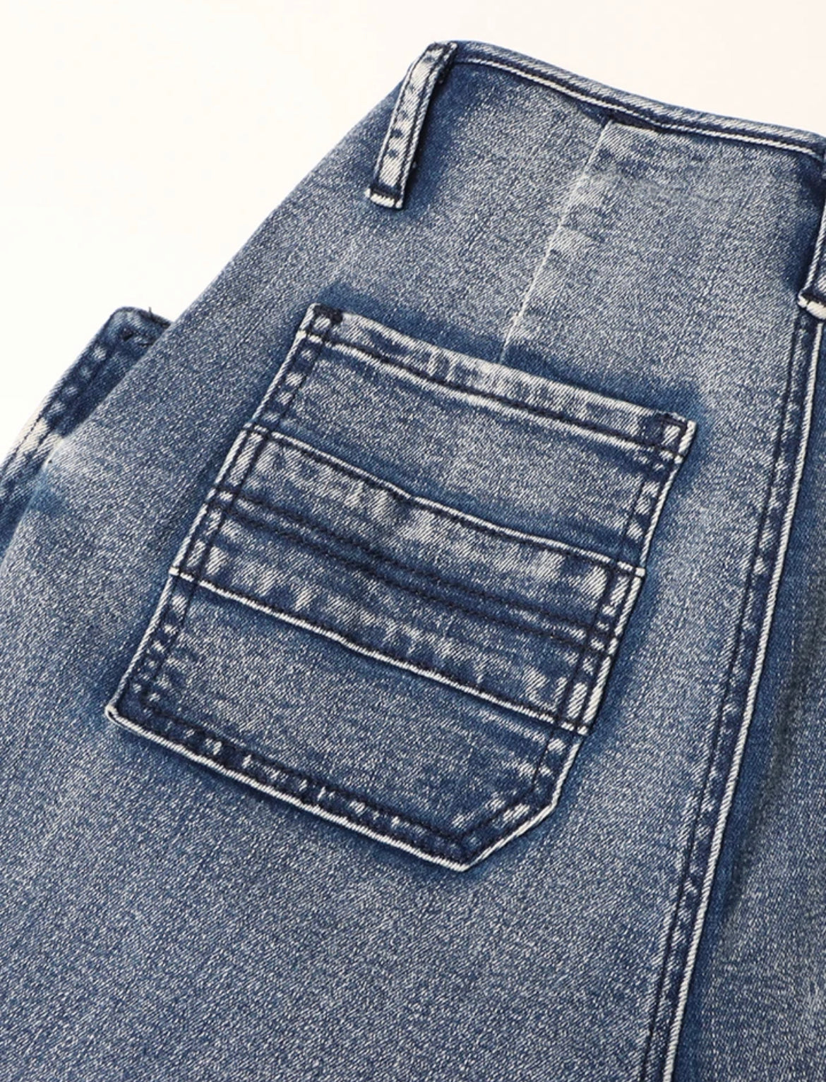 Spliced Patchwork Cargo Stretch Denim