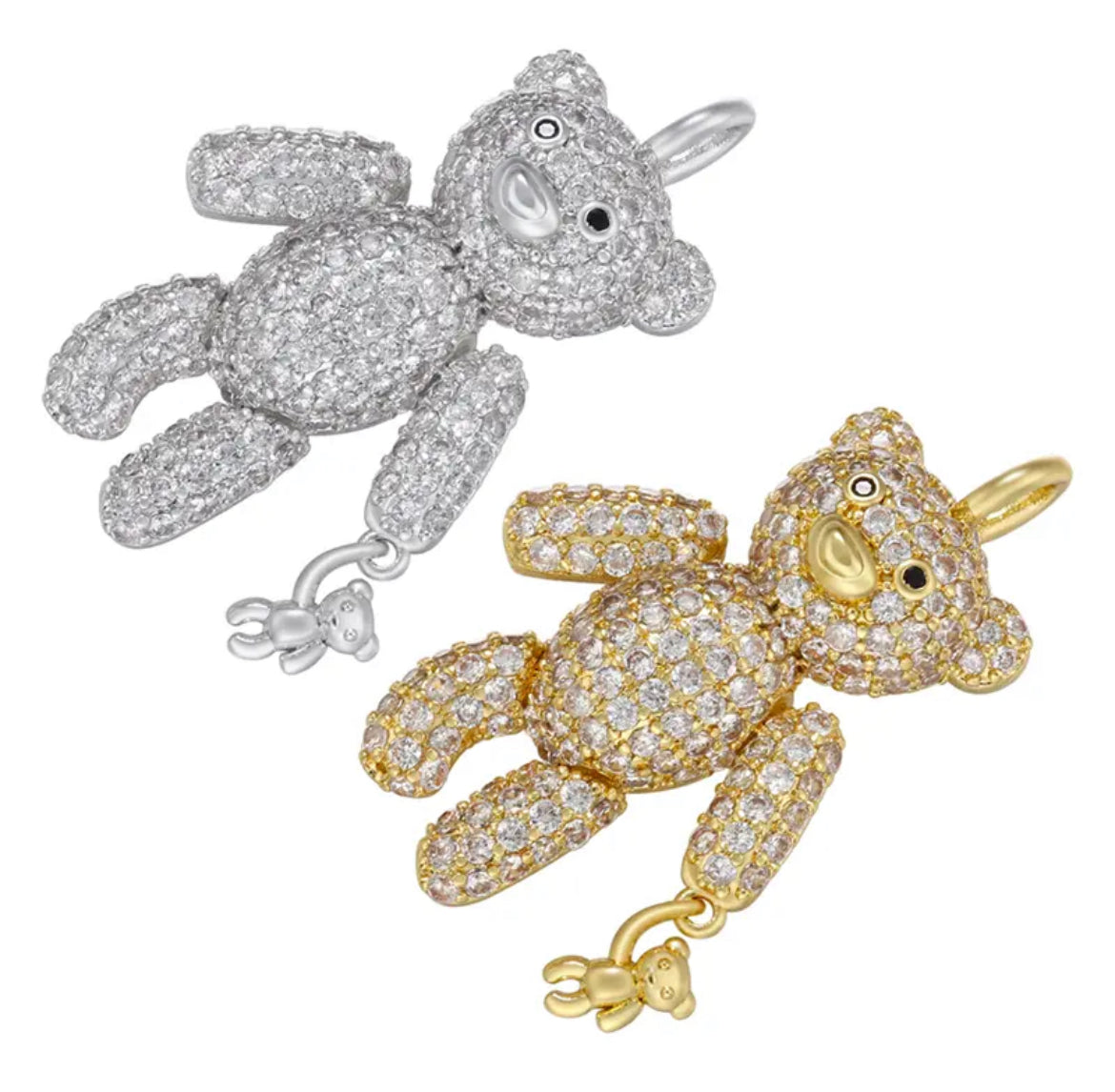 Pave Teddy Bear Necklace