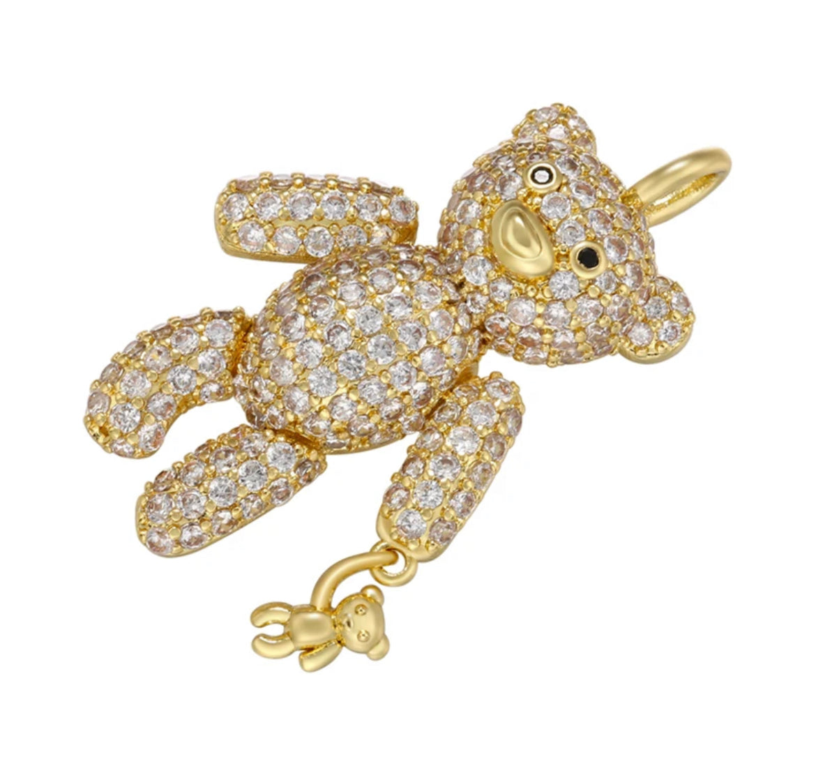 Pave Teddy Bear Necklace