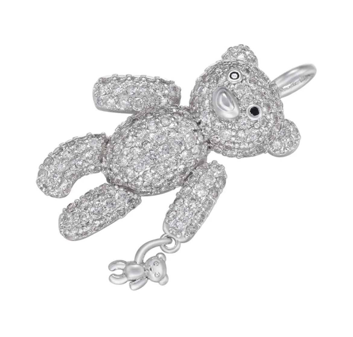 Pave Teddy Bear Necklace