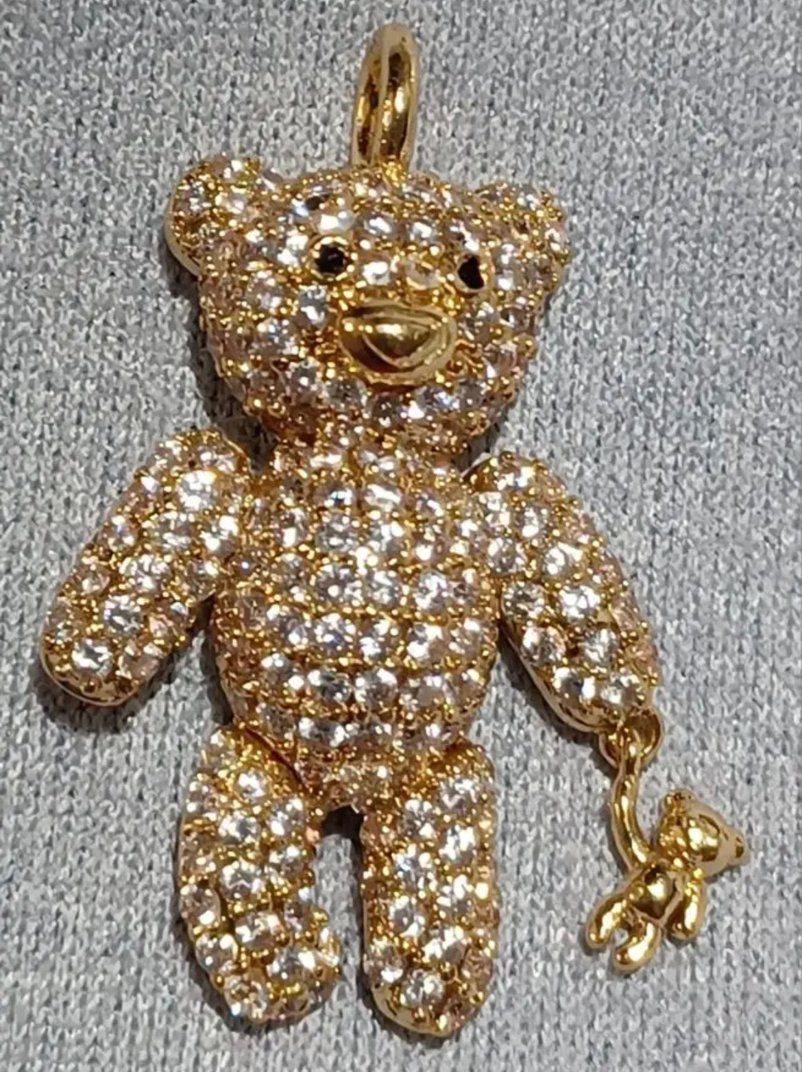 Pave Teddy Bear Necklace
