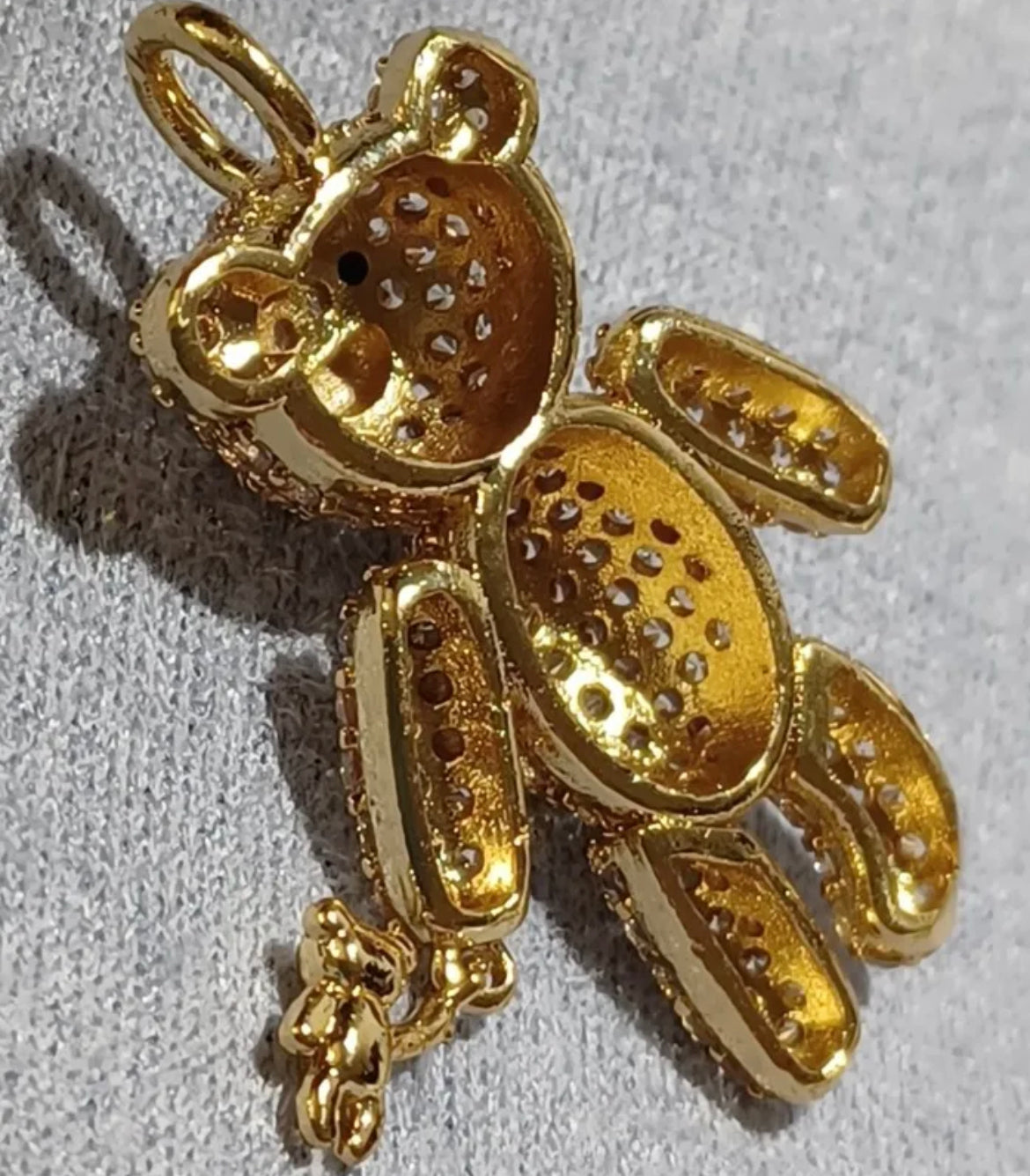 Pave Teddy Bear Necklace