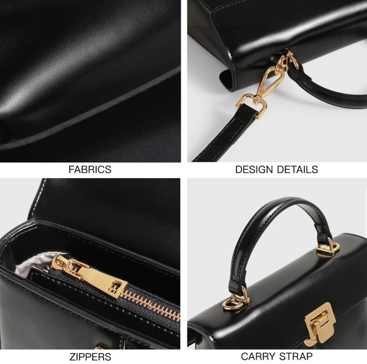 Genuine Leather Top Handle Flip Lock Handbag