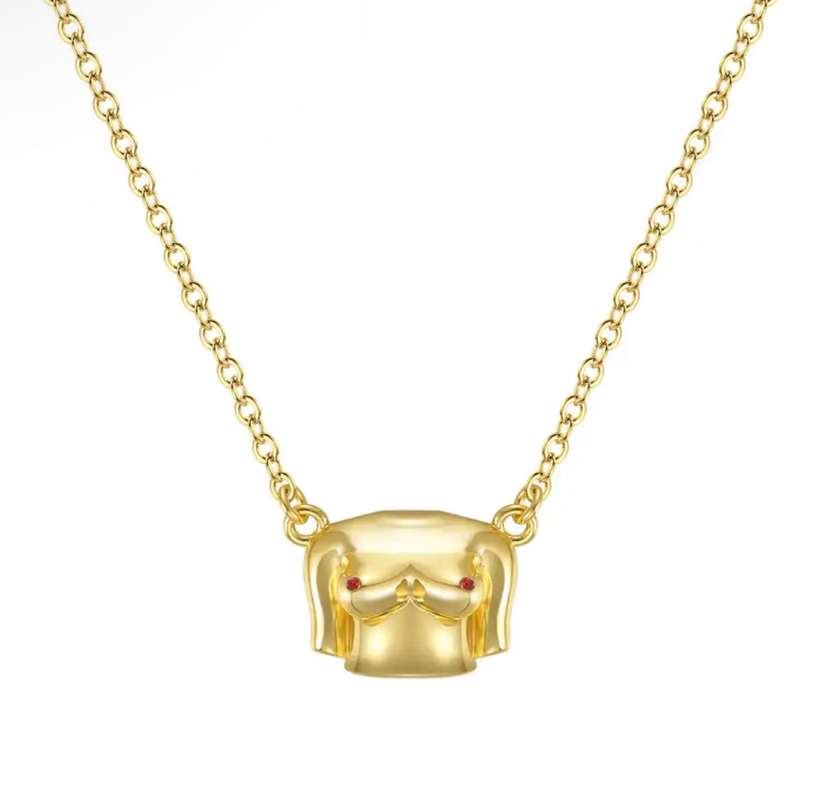 Ruby Nip Stainless Steel Bust Necklace