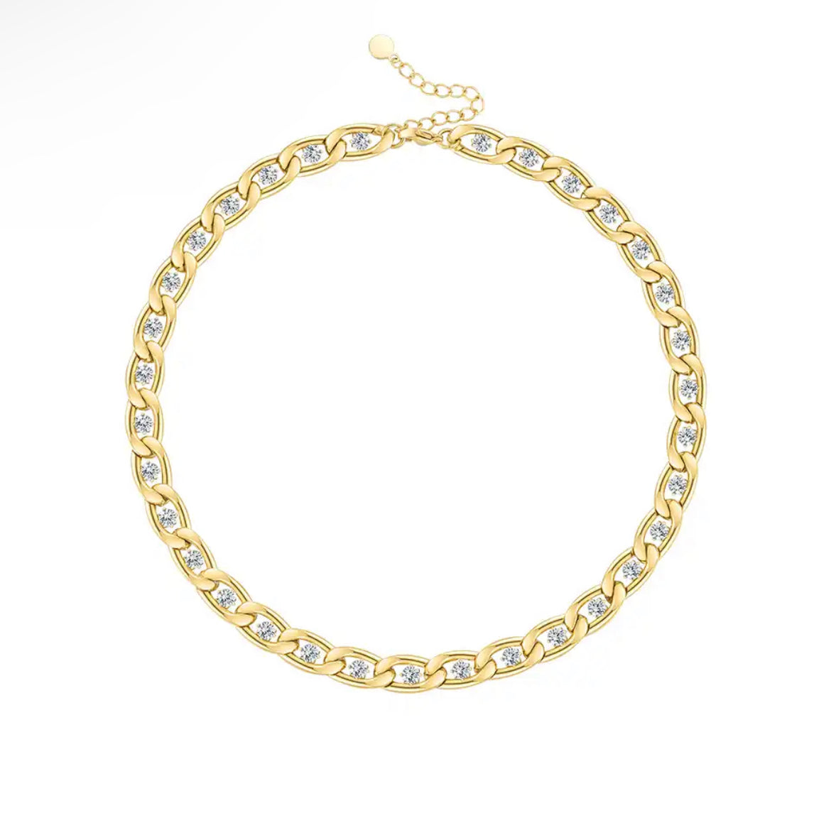 14k Gold Inlaid Diamond Choker