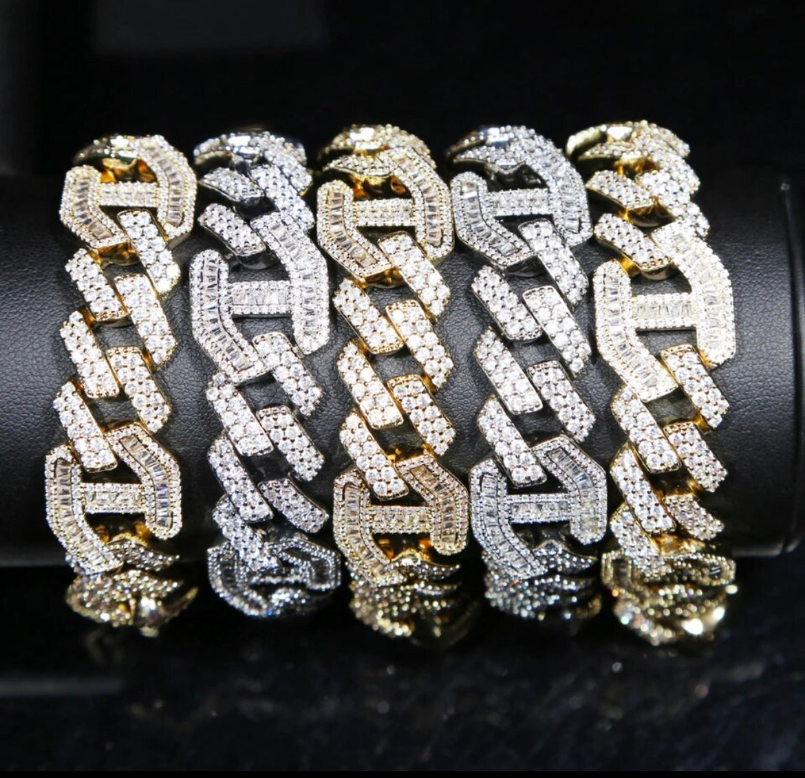 Large Pave Clasp Angular Bracelet
