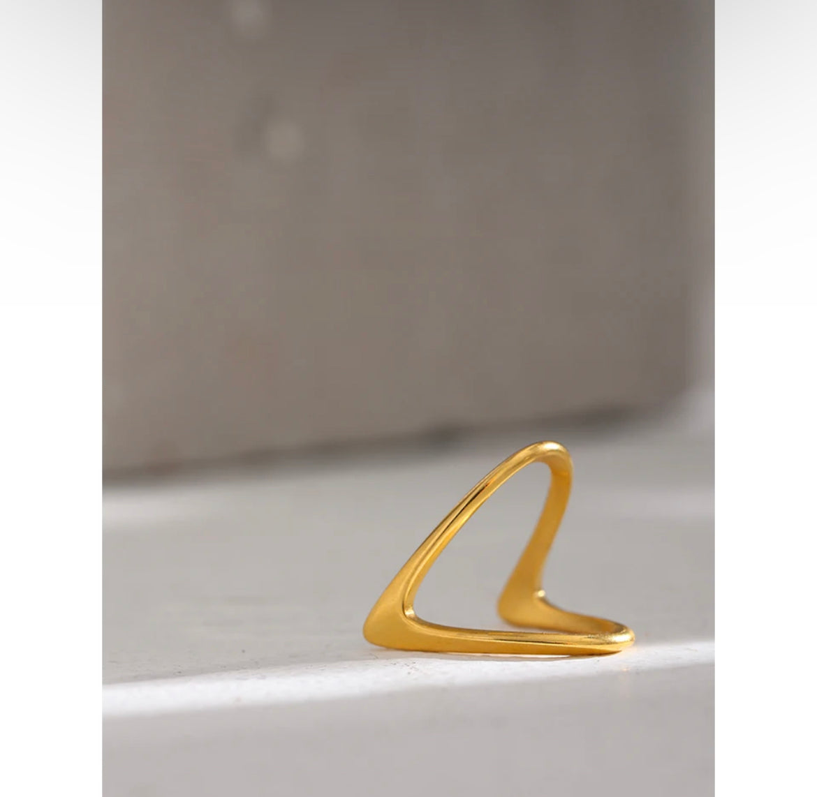 Deep V Gold Plated Stainless Steel Ring