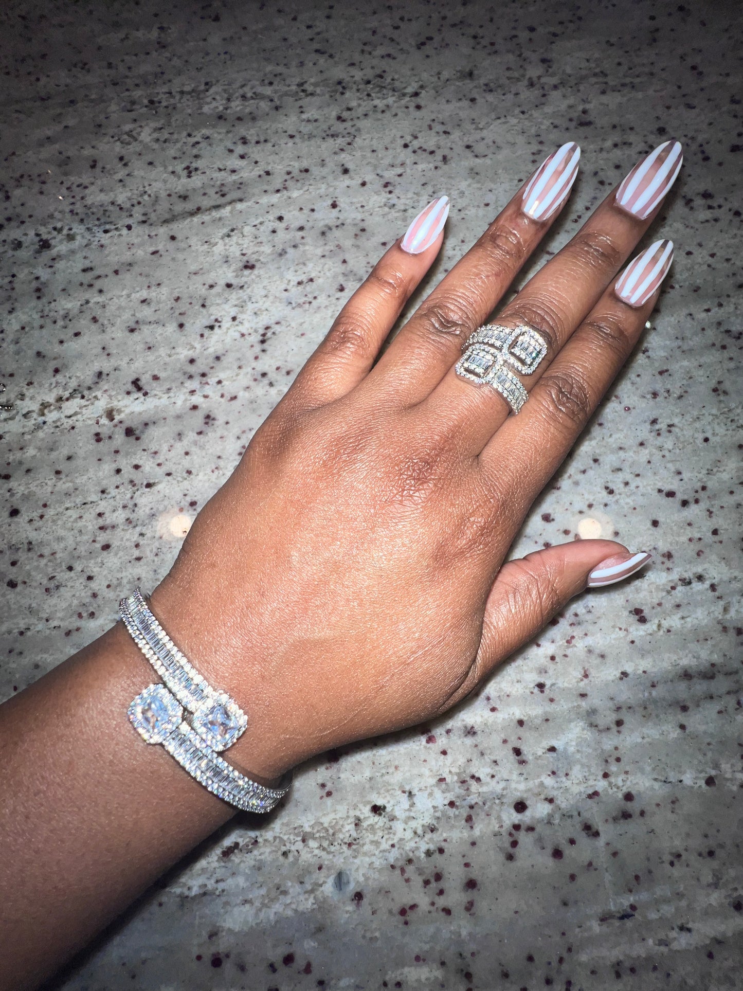 Baguette Wrap Bangle and Ring Set