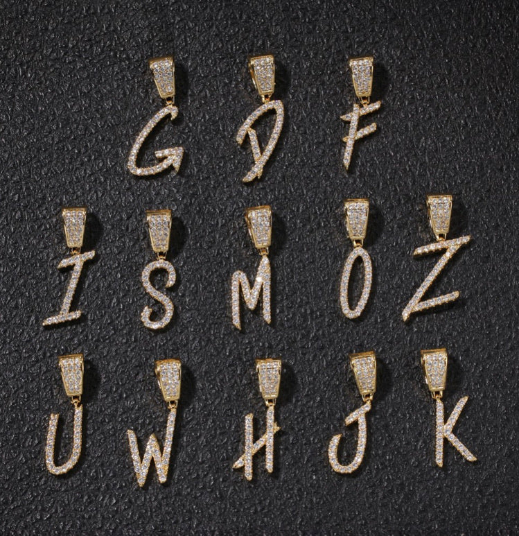 Mini Gold Written Initial