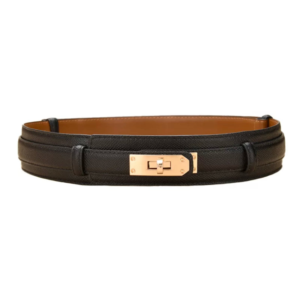 Leather Twist  Buckle Belt