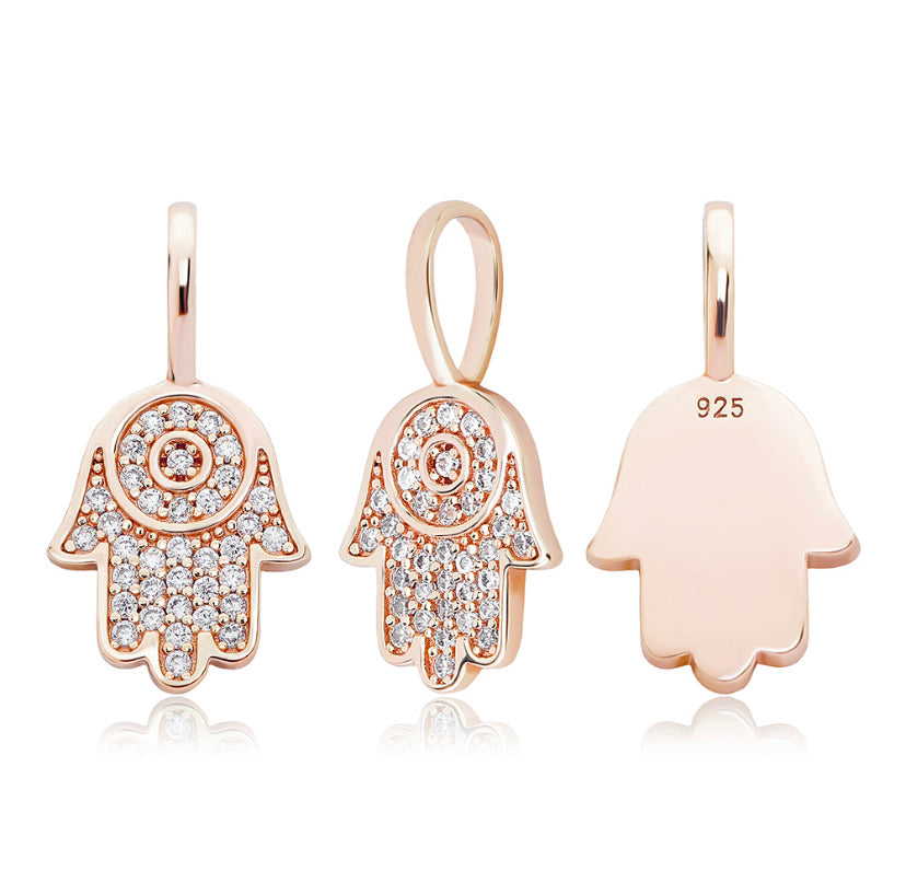 925 Silver Mini Hamsa Necklace