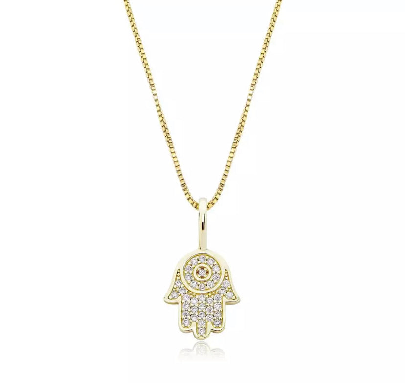 925 Silver Mini Hamsa Necklace