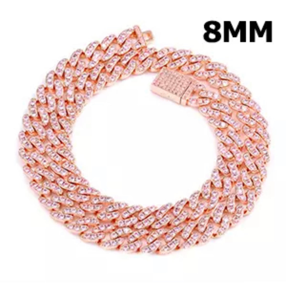 8mm Snap box Cuban link Chain