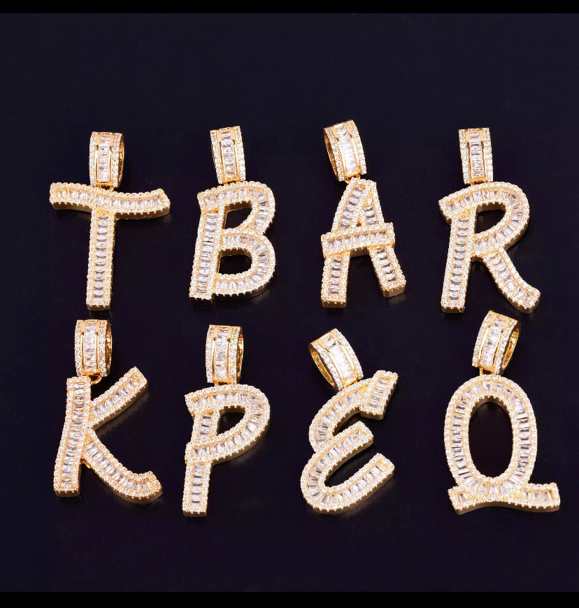 Large Baguette Letter Necklace