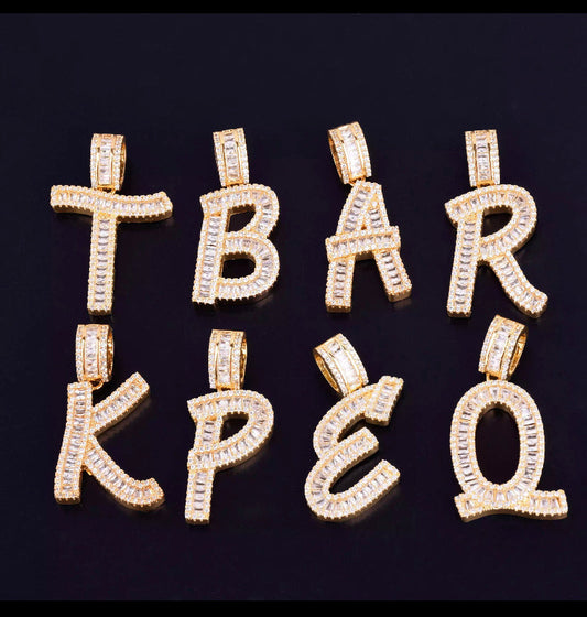 Large Baguette Letter Necklace