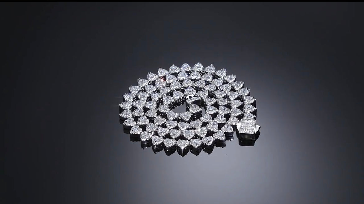 Heart Shaped Tennis Necklace