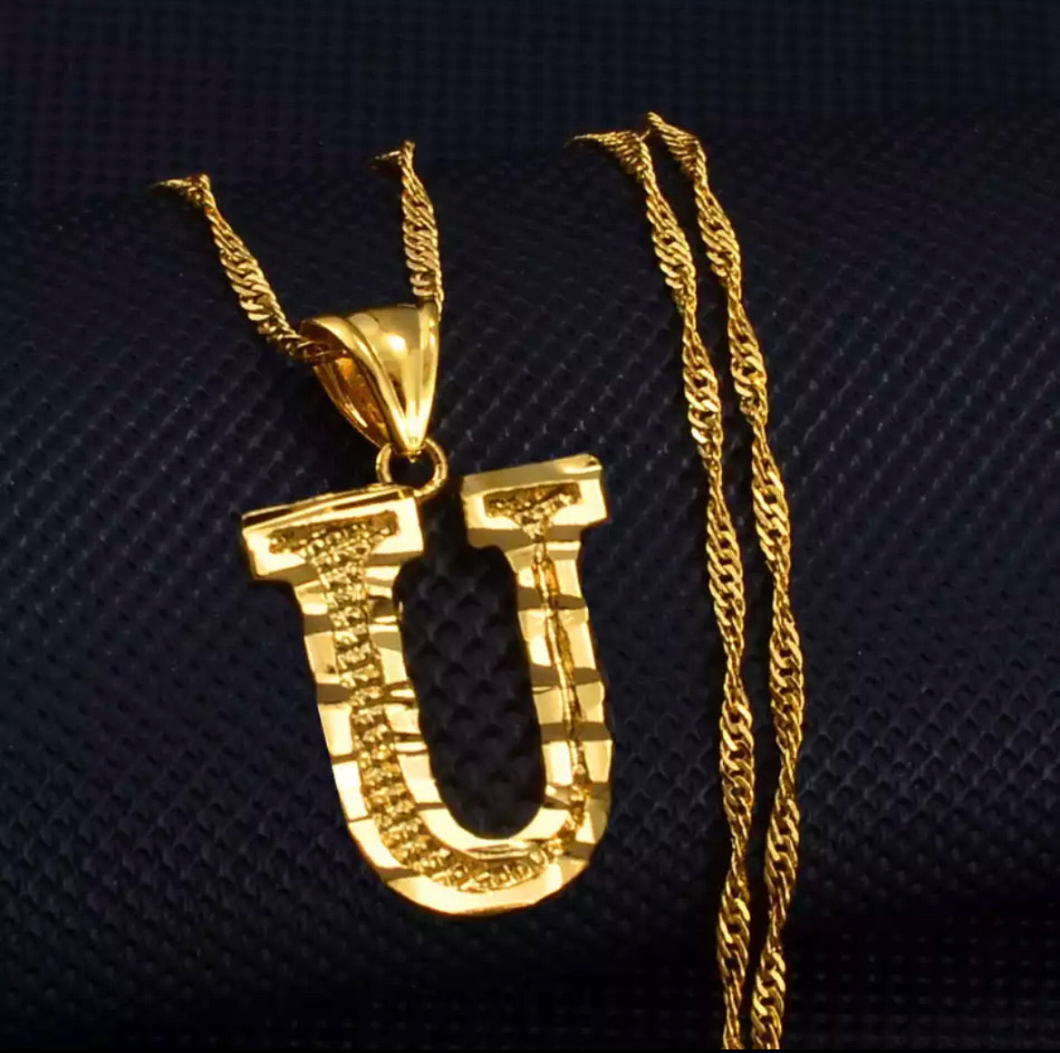 Retro Gold letter Necklace