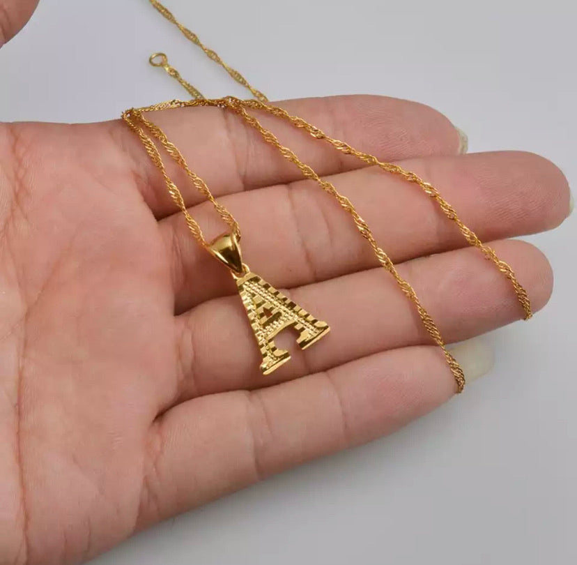 Retro Gold letter Necklace