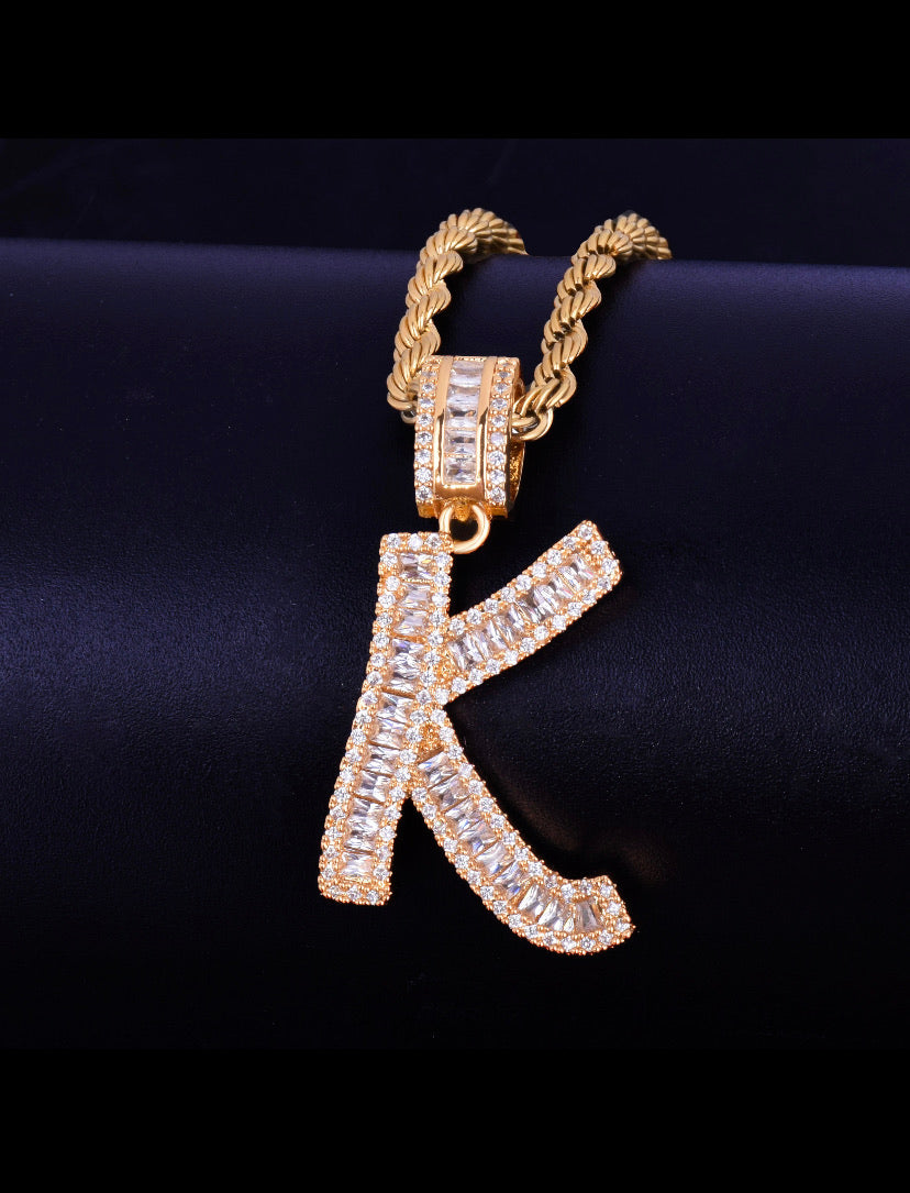 Large Baguette Letter Necklace