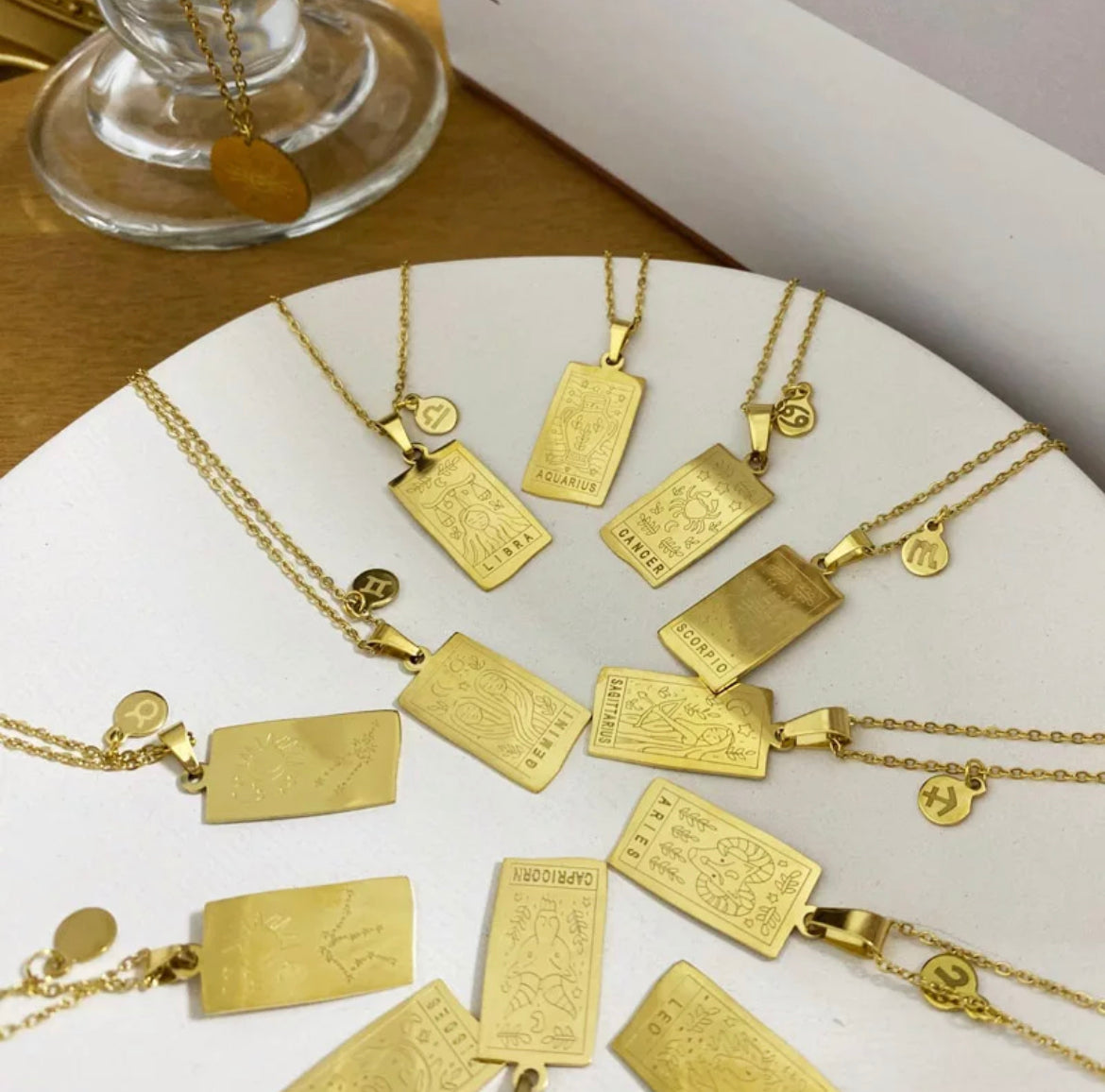 Square Pendant Zodiac Necklace