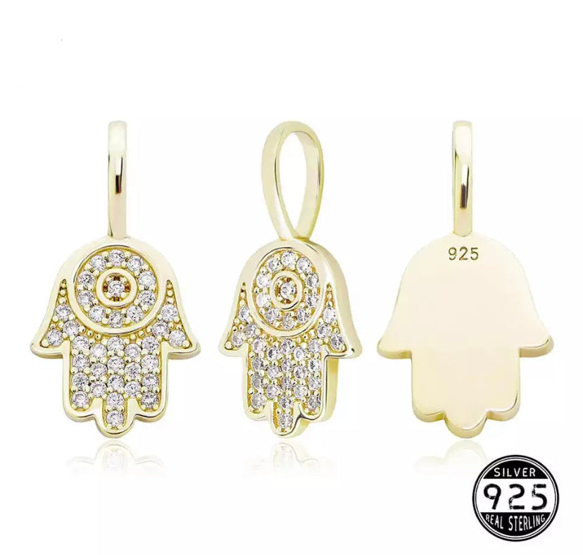 925 Silver Mini Hamsa Necklace