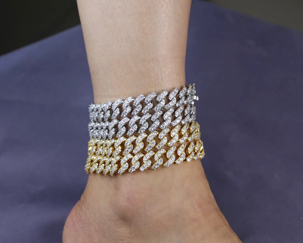 Prong Set Cuban Link Anklet