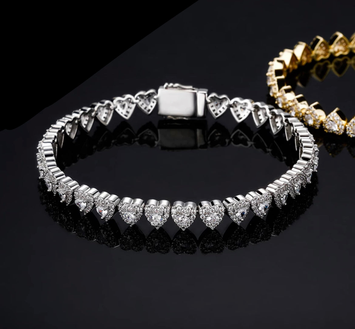 Heart shaped Tennis Bracelet