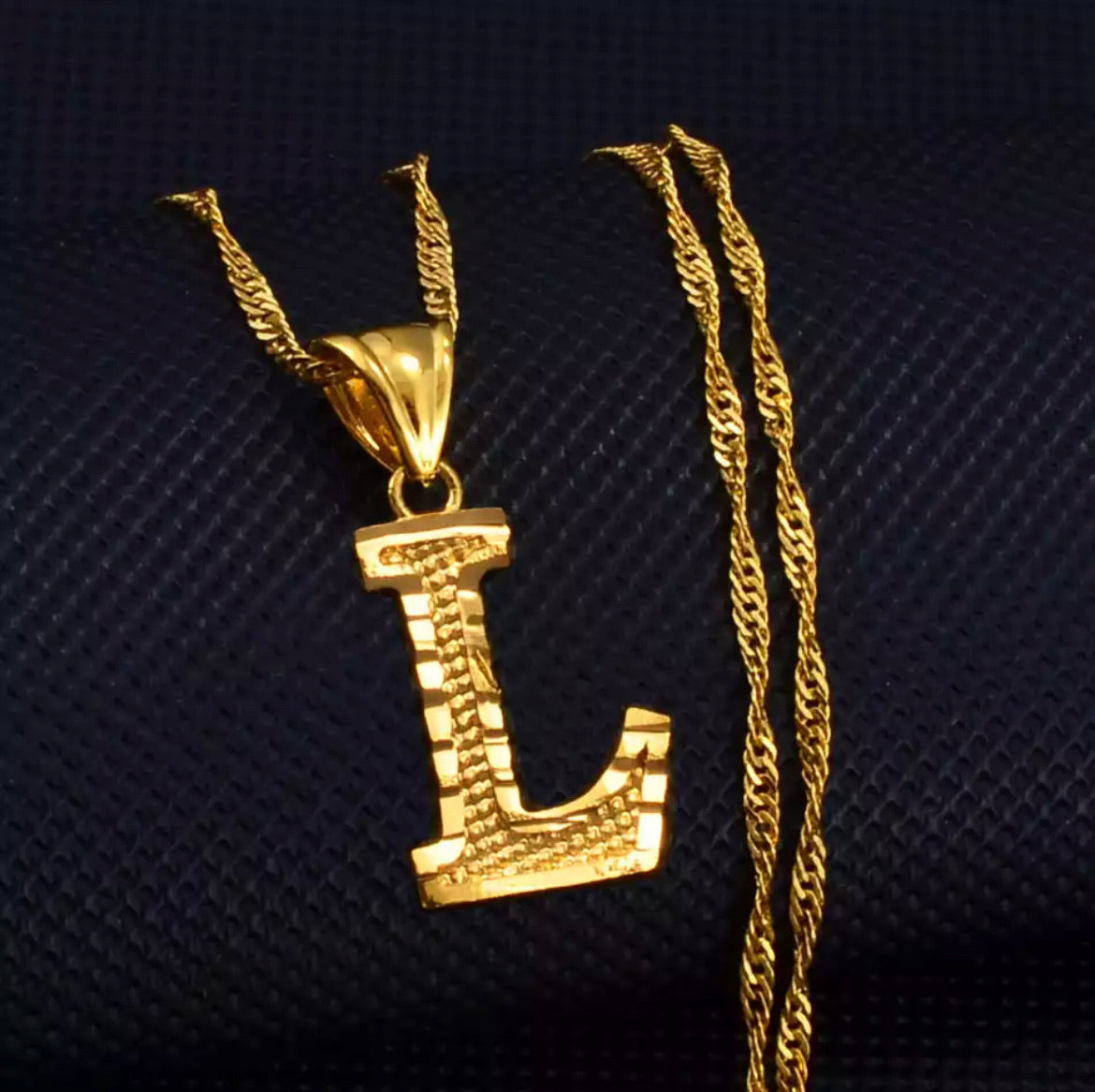 Retro Gold letter Necklace