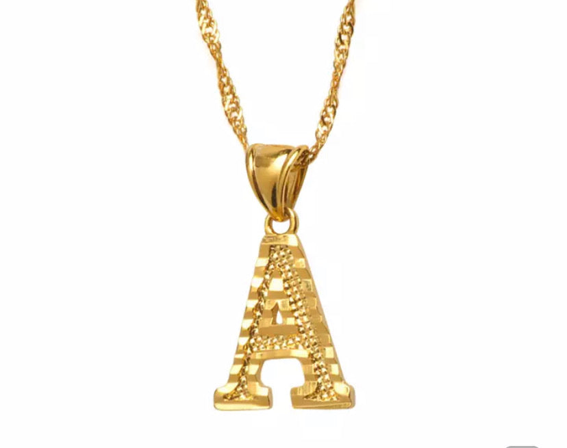 Retro Gold letter Necklace