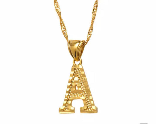 Retro Gold letter Necklace