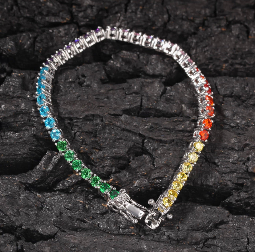 Rainbow Tennis Bracelet